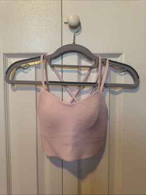 New Lululemon S2 Soft Ribbed Pink Bralette with Crisscross Back